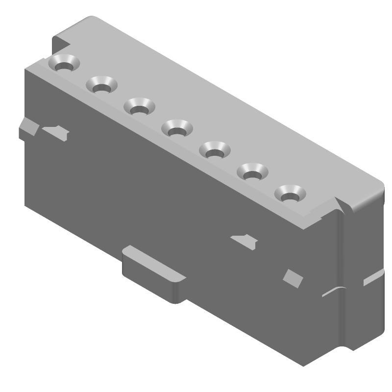 7 Pos 2mm Crimp Wire Housing, Female Socket, 4A, 125V, Black