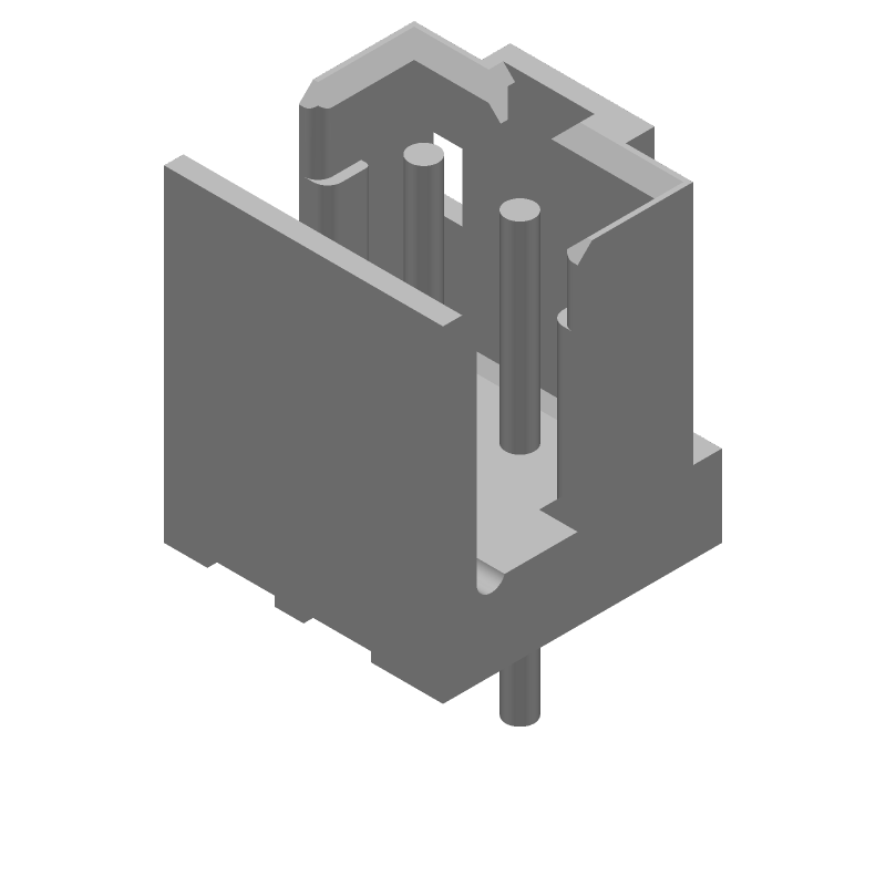 2 Pos 2mm Pitch Shrouded Header, Male, Straight, Solder, 4A, 125V