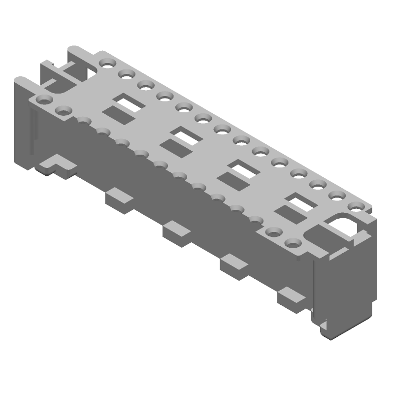 28 Pos 2 Row Straight Connector Holder, 4A, 0.079" Pitch