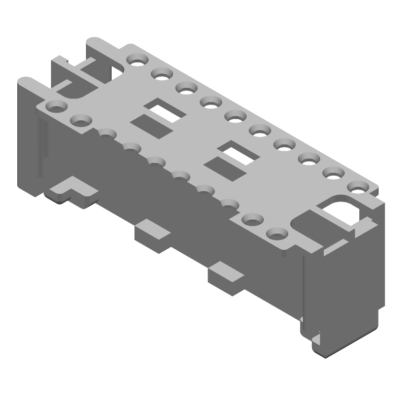20 Pos 2 Row Straight Connector Holder, 4A, 22AWG