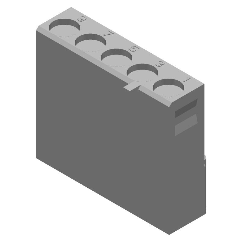 5 Pos Wire Housing, 5.08mm Pitch, Crimp, ST, Free Hanging, UL