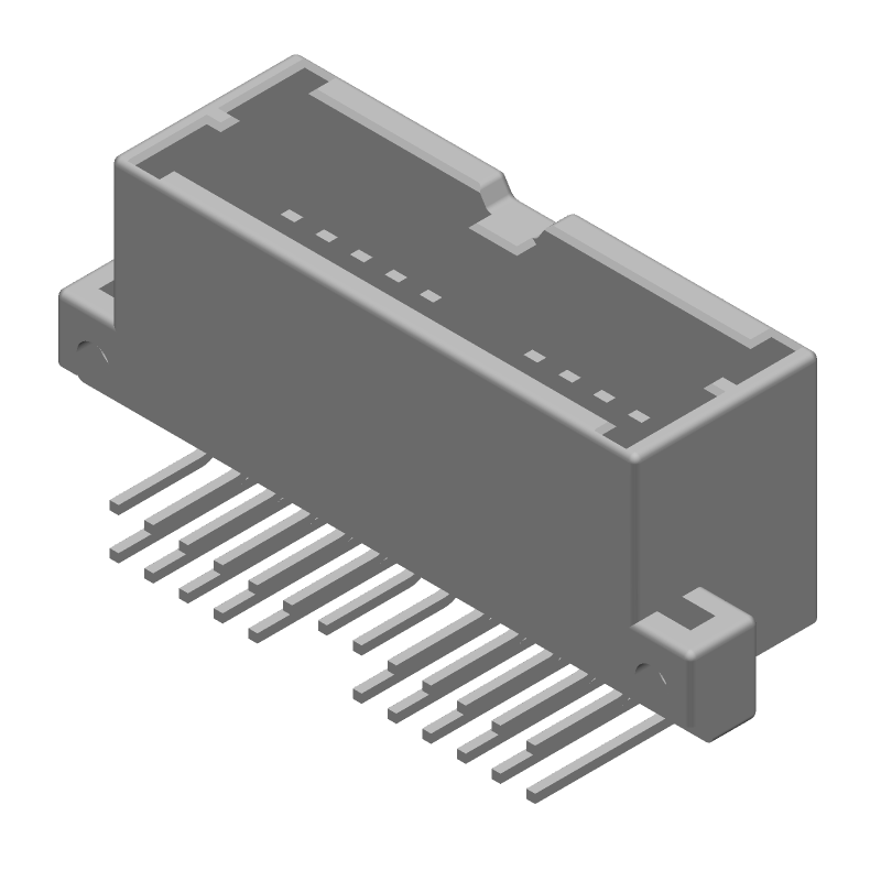24 Pos 2.5mm Pitch RA Header, Signal, Tin Plated Brass Tab