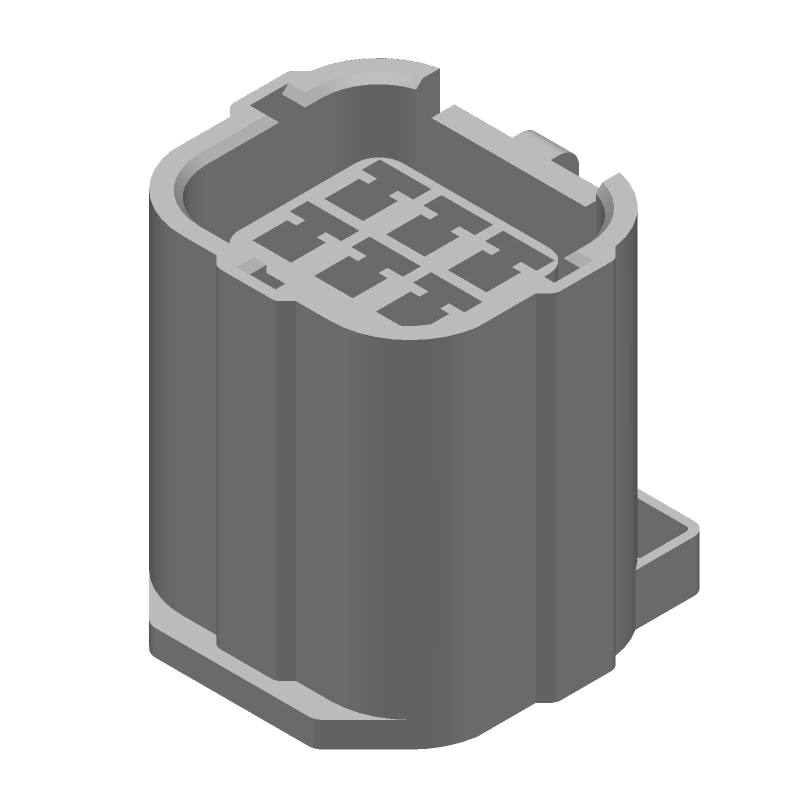 Conn Housing RCP 6 POS 4.8mm Crimp ST Cable Mount Black Bag Automotive