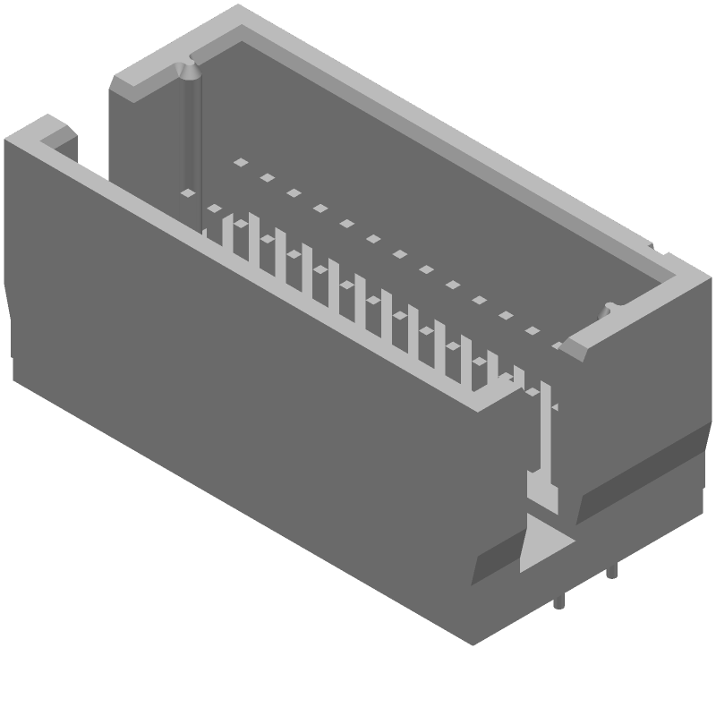 30 Pos 2 Row 0.05" Pitch Vertical Header, 1A, Gold/Tin/Lead