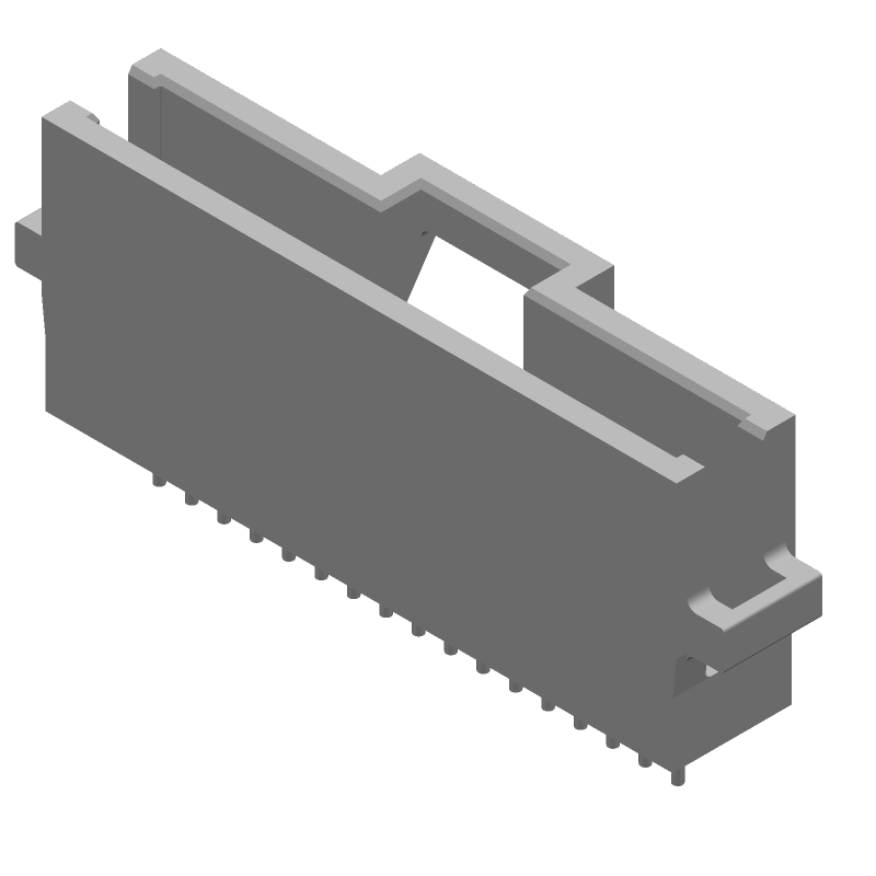 17 Pos 1A Gold Plated Male Pin Header, Straight, Through Hole