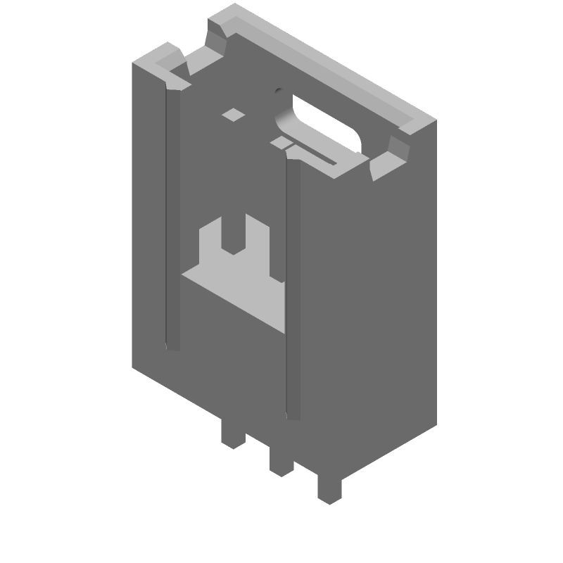 3 POS 2.54mm Shrouded Header HDR, Male, Gold, 3A, Thru-Hole