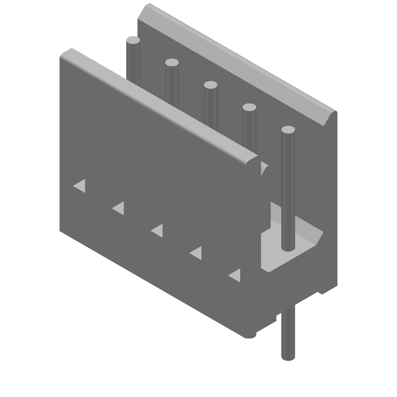 5 Pos Shrouded Header, 2.54mm Pitch, Male Pin, Straight, Thru-Hole