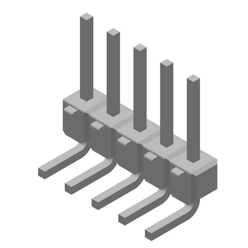 Conn Unshrouded Header HDR 5 POS 2.54mm Solder RA Thru-Hole Carton