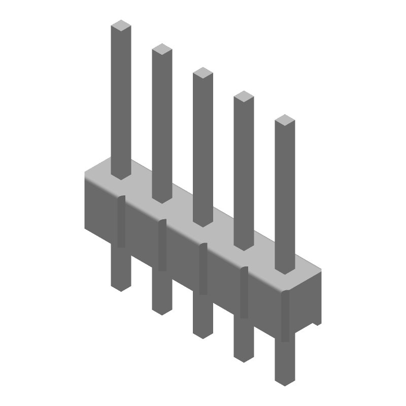 5 Pos 2.54mm Pitch Vertical Header, 5A, Tin Plated
