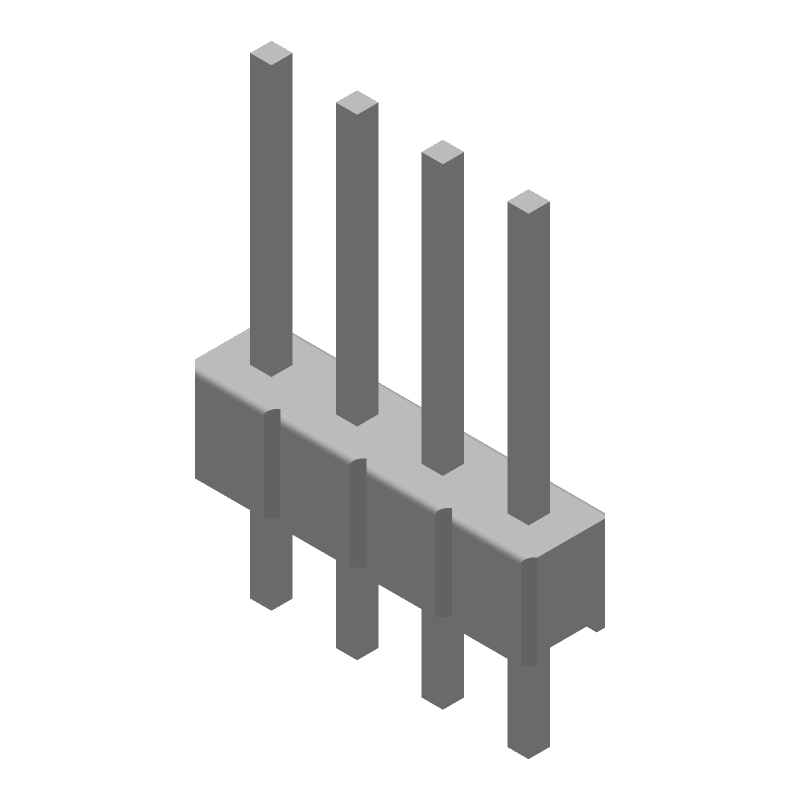 Conn Unshrouded Header HDR 4 POS 2.54mm Solder ST Thru-Hole Carton