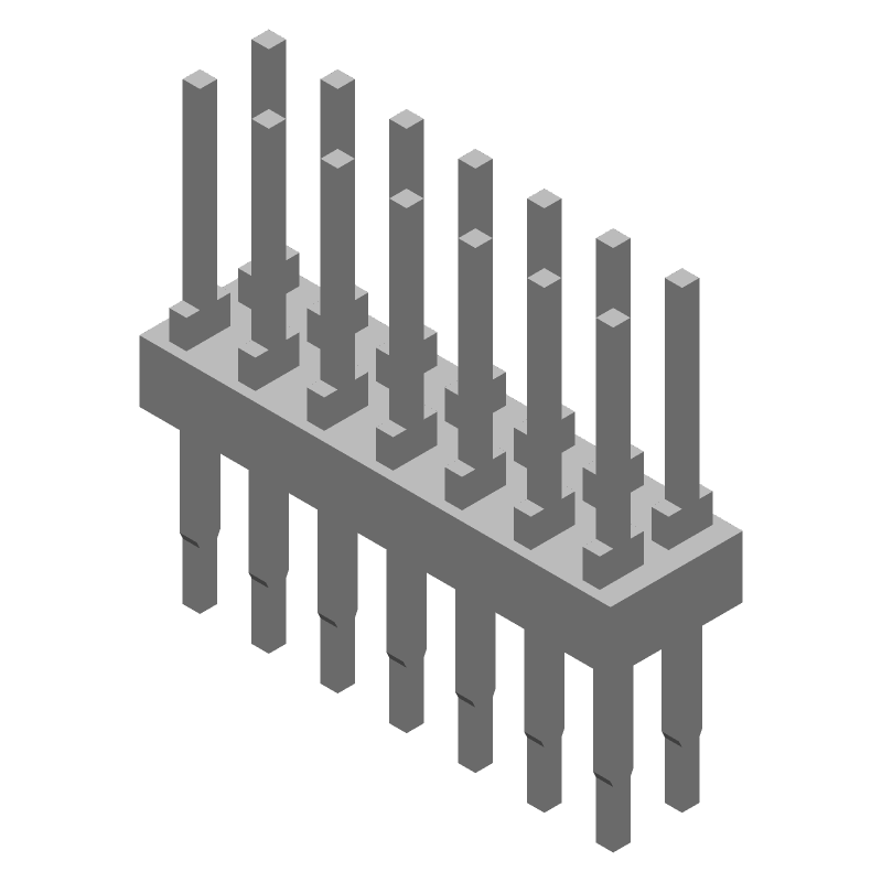 14 Pos 2 Row Straight Header, 2.54mm Pitch, 3A, Gold/Tin/Lead Plating