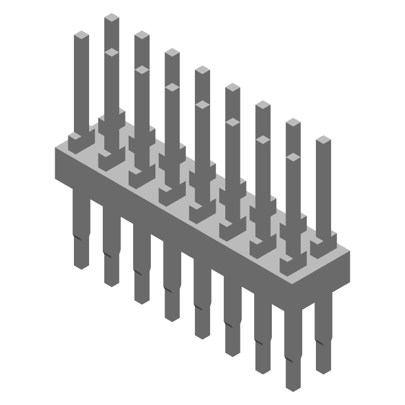 16 Pos 2 Row Vertical Header, 2.54mm Pitch, 3A, Gold Contact, Through Hole