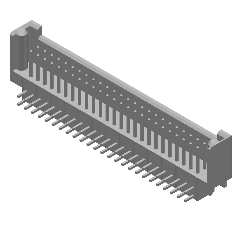 50 Pos 2.54mm RA Solder Header, Male, 3A, Gold, UL94 V-0