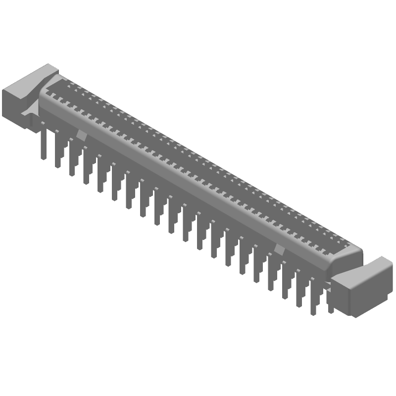 80 Pos SCSI Connector, 1.27mm Pitch, Gold/Tin Plated, Thru-Hole