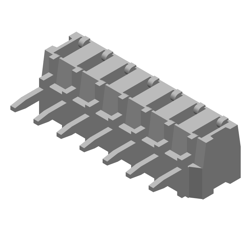 7 Pos 2.5mm Pitch Female Header, Green PBT, Tin Contact