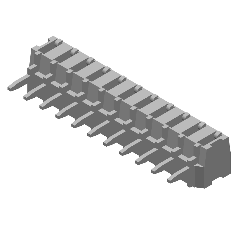 11 Pos 2.5mm RA Solder Header Female Green