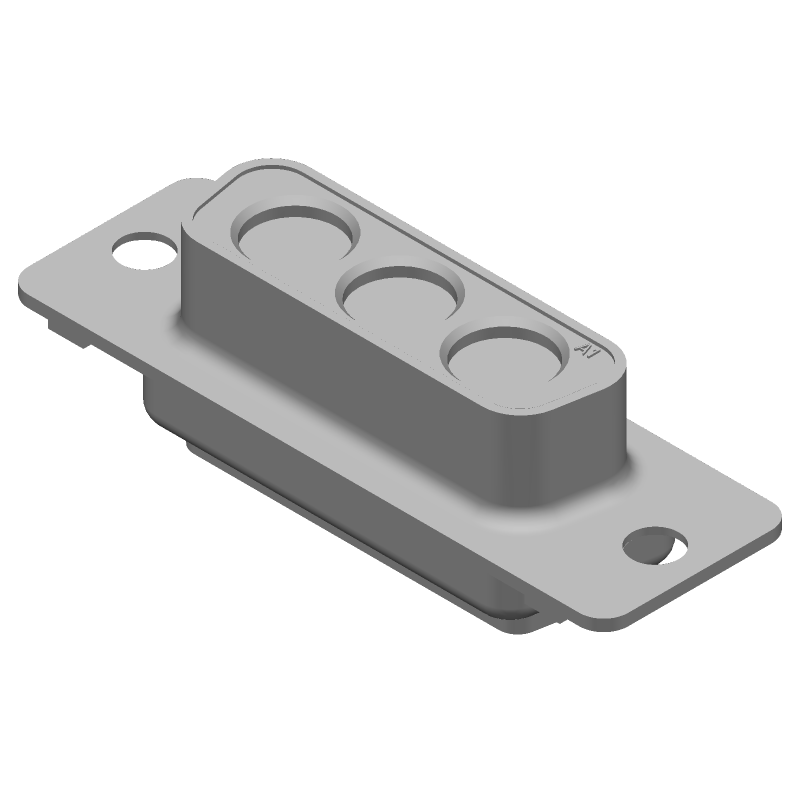 3 Pos D-Sub Coax/Power Female Connector, Straight, Solder, 125°C