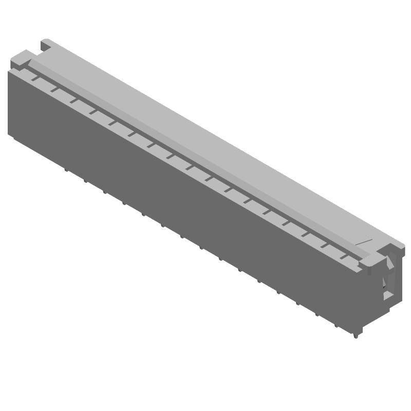 FFC/FPC Connector, 16 Pos, 2.54mm, ZIF, Straight, Solder, TH