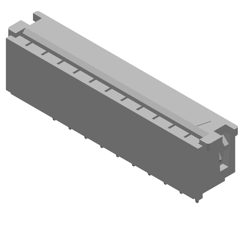 FFC/FPC Connector, 10 Pos, 2.54mm, ZIF, Solder, Thru-Hole