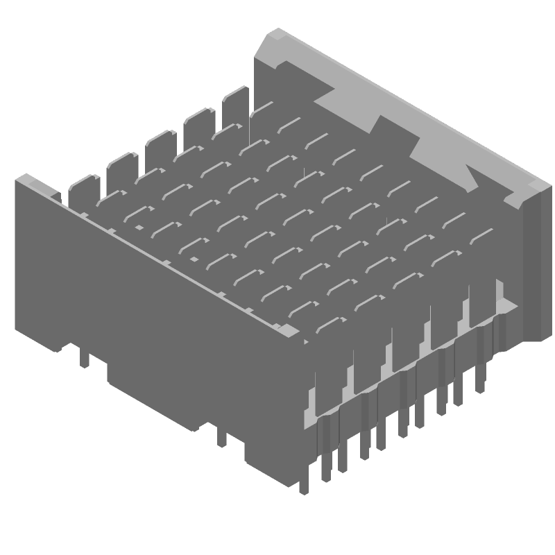 Backplane Connector, 100 Pos, 2.5mm Pitch, Press-Fit, Vertical