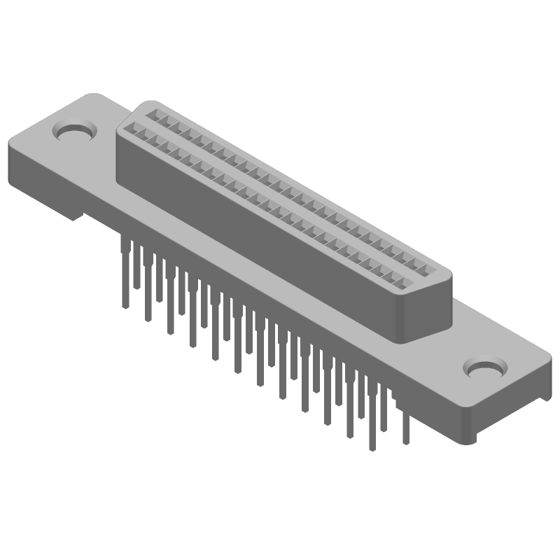 50 Pos 2 Row Female RJ45 Connector, Through Hole, Shielded, Gold Plated