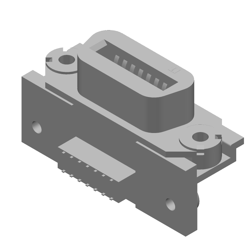 14 Pos Right Angle PCB Mount Connector, Gold/Tin Plated