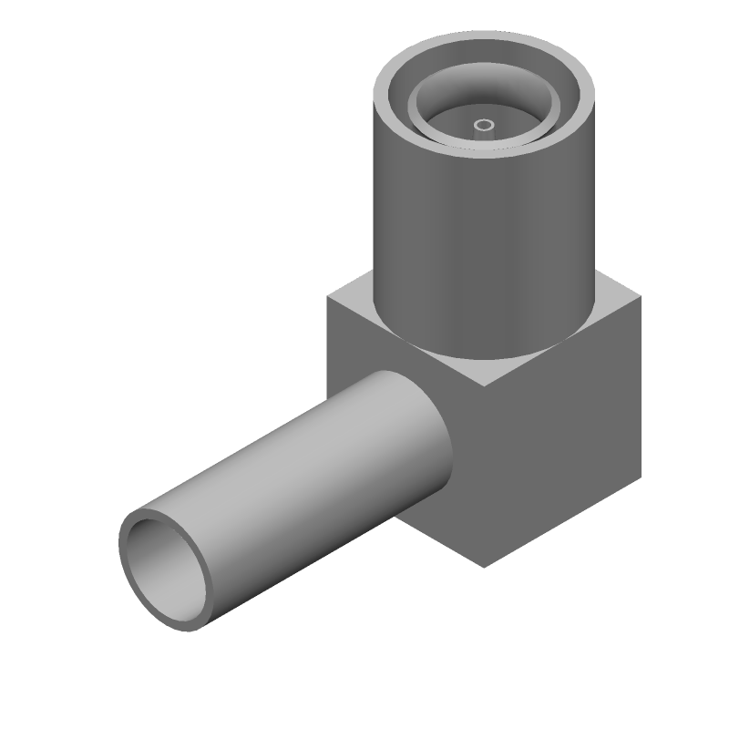 SMB RA RF Connector, 75 Ohm, Gold, Crimp, 4GHz