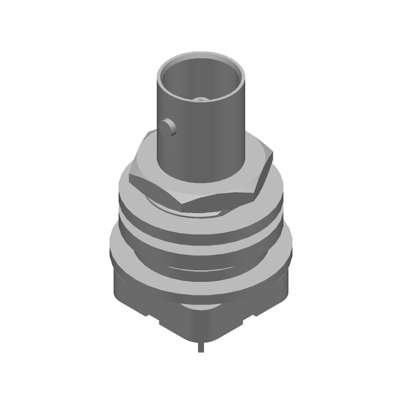 BNC RF Connector, Female, 75 Ohm, 2GHz, Gold, Press-Fit, Straight