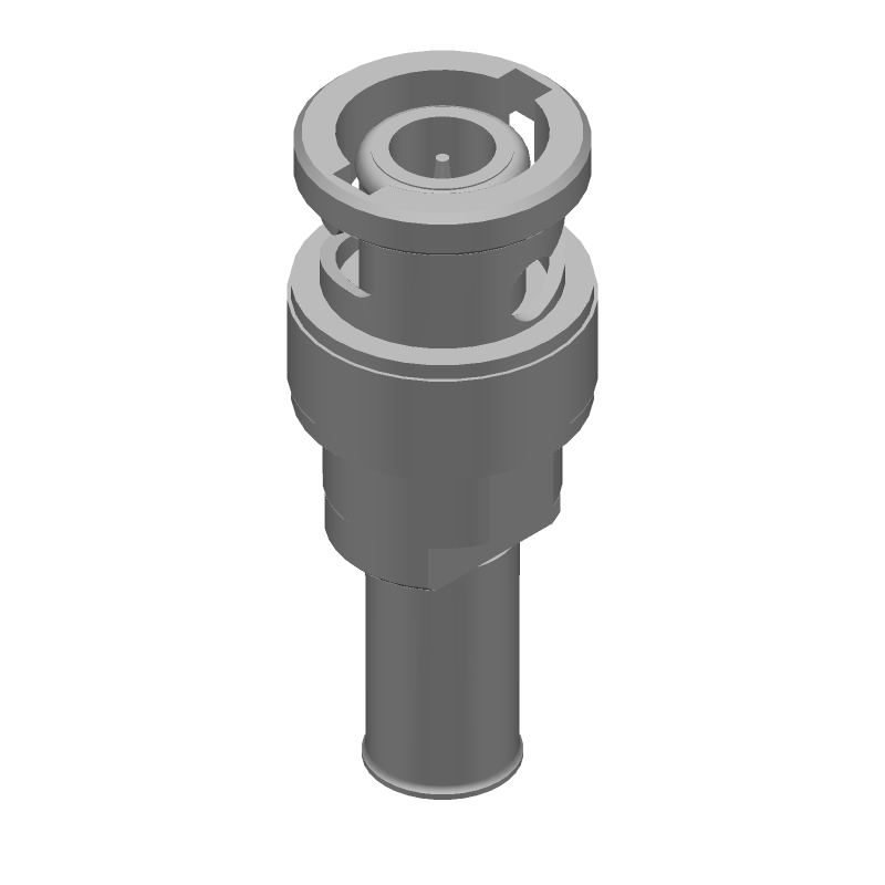 BNC RF Connector, Male, 50 Ohm, Crimp, Straight, Panel Mount