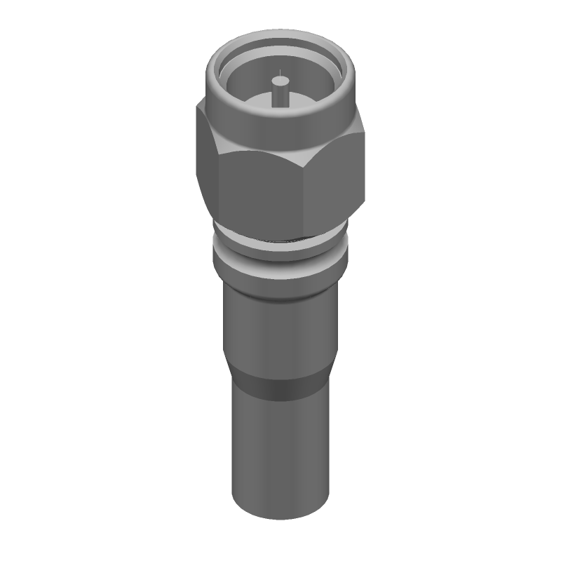 SMA Male RF Connector, 12.4GHz, 50 Ohm, Solder, Straight, Gold