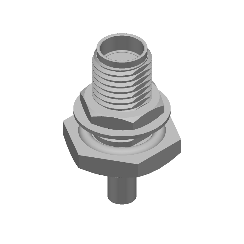 SMA RF Connector, 18GHz, 50 Ohm, Solder, Panel Mount, Gold