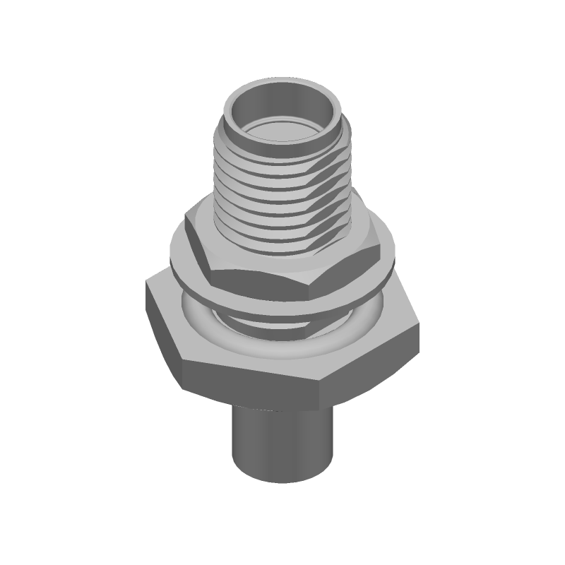 SMA RF Connector, 18GHz, 50 Ohm, Solder, Straight, Panel Mount, Gold