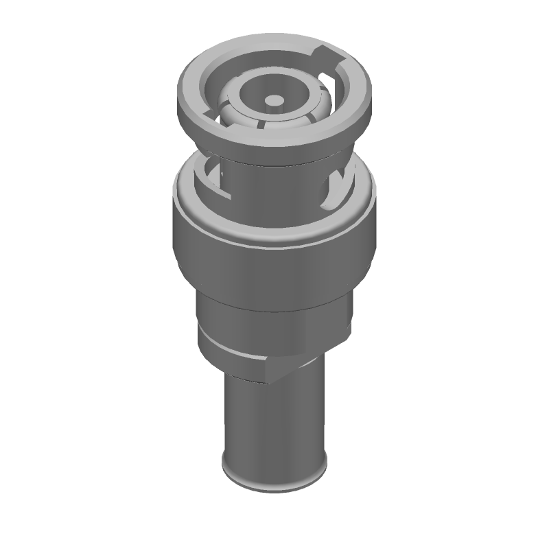 BNC RF Connector, Male, 50 Ohm, Crimp, Straight, 2.5GHz, 500V