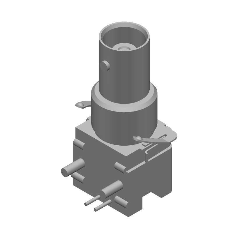 RF BNC Connector, 75 Ohm, RA, Thru-Hole, Gold