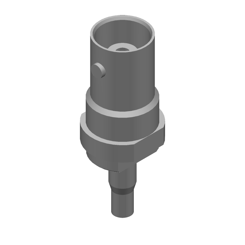 BNC RF Connector, 50 Ohm, Crimp, Straight, Cable Mount, Brass/Gold