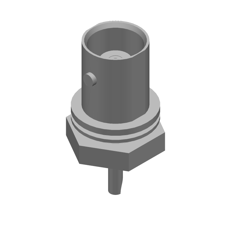 BNC RF Connector, 4GHz, 50 Ohm, Solder, Panel Mount, Male, Gold