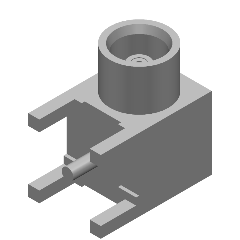 RF MCX Conn, 6GHz, 50R, Solder RA, Thru-Hole, Gold