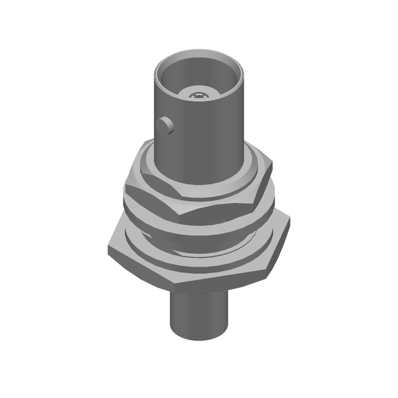BNC RF Connector, 4GHz, 50 Ohm, Crimp, Panel Mount, Straight, Gold