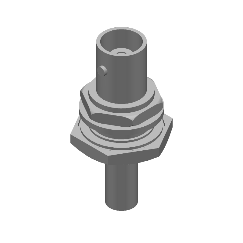 RF BNC Connector, Female, 4GHz, 50 Ohm, Crimp, Panel Mount, Gold