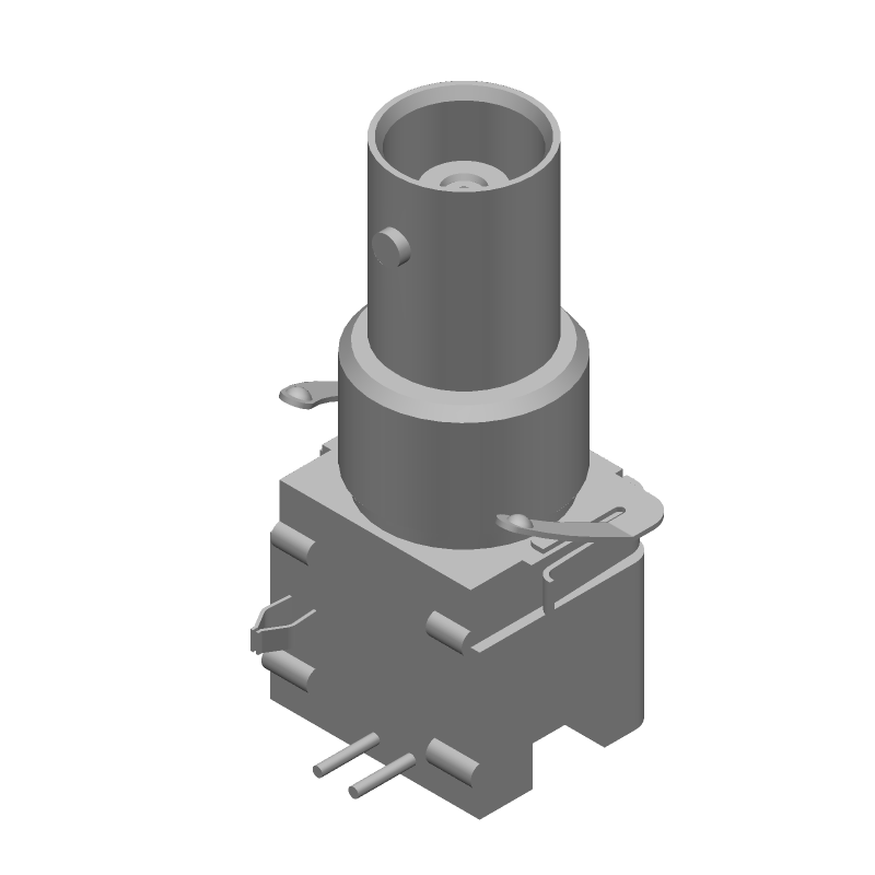 RF BNC Connector, 50 Ohm, RA, Thru-Hole, Gold
