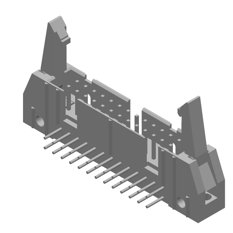 26 Pos 2.54mm RA Solder Header, Male, Shrouded, Box