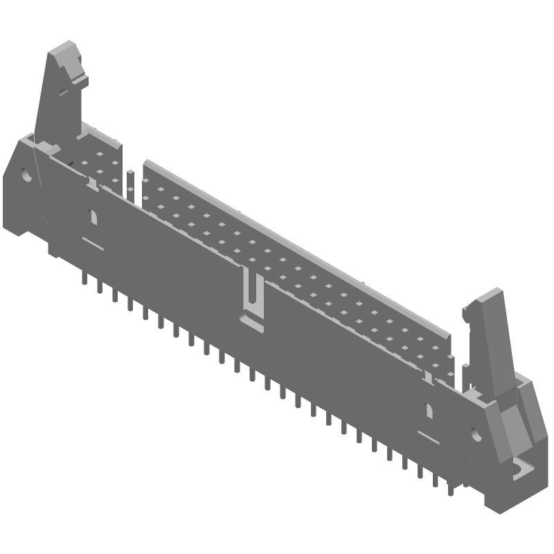 50 Pos 2.54mm Shrouded Header, Straight, Thru-Hole, Gold Contact