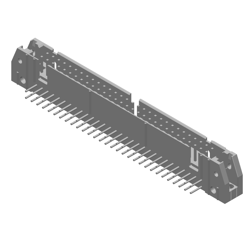 60 Pos 2.54mm RA Solder Thru-Hole Header, Male Pin, Black