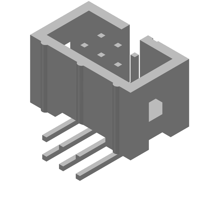 6P RA Header, 2.54mm Pitch, 1A, Gold, Through Hole, Blue