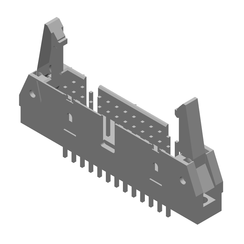 26 Pos 2.54mm Shrouded Header, Vertical, Gold/Tin, 1A