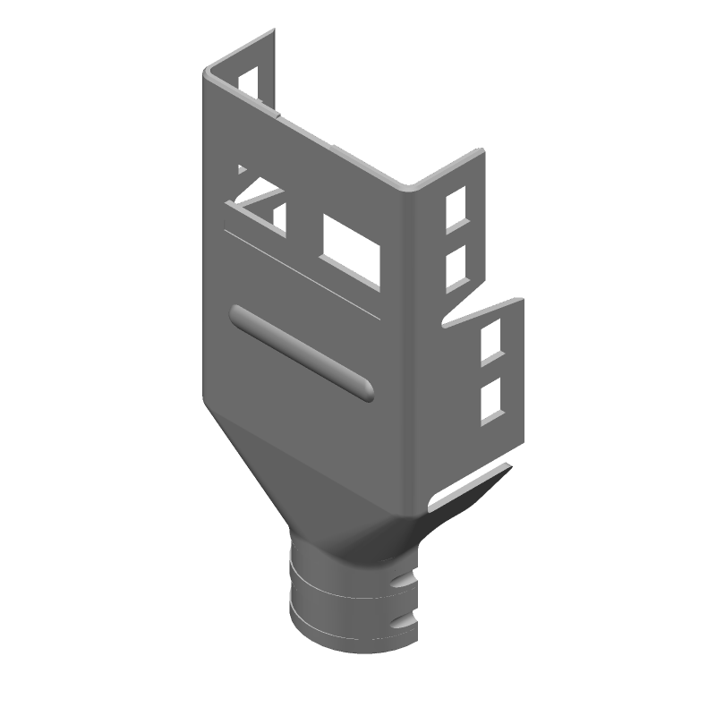 Connector Accessories Shell Straight Glass Filled Polycarbonate Gray Loose