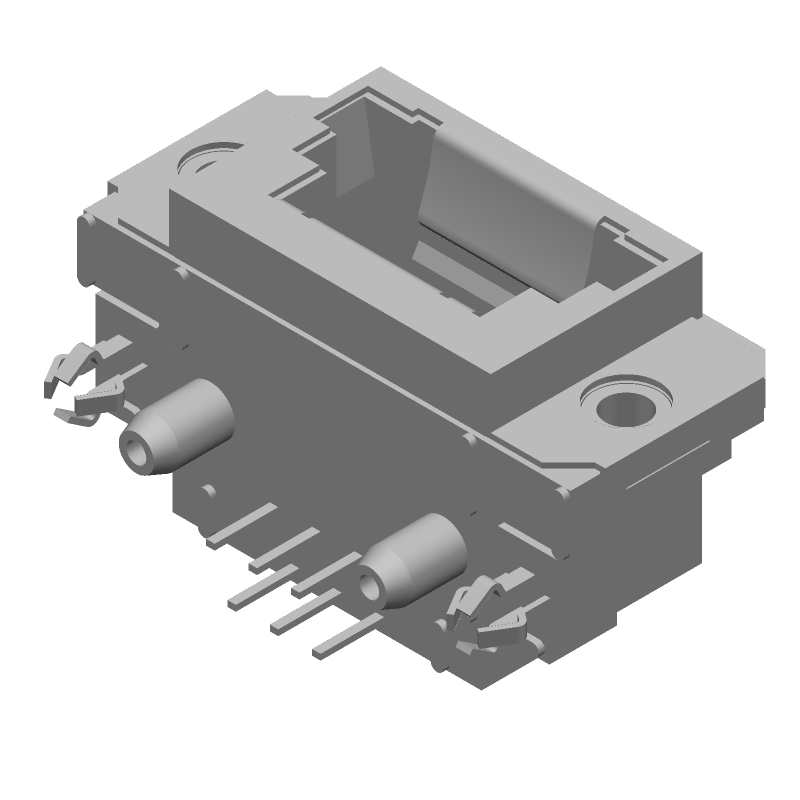 RJ11 Connector, 6 Pos, 1.5A, Gold, Shielded, RA, Thru-Hole