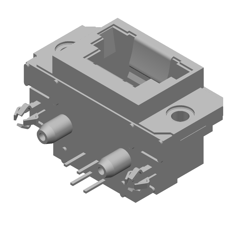 RJ11 Connector, 4 Pos, Shielded, Right Angle, Solder, Thru-Hole