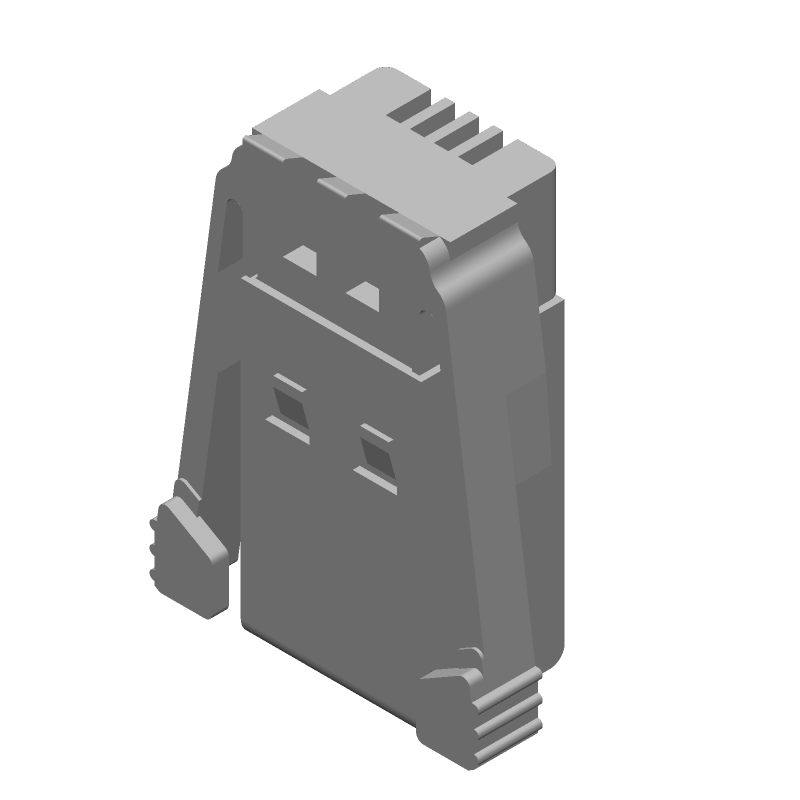 RJ11 Connector, 4 Pos, Shielded, Right Angle, Solder, 1.5A, 30V