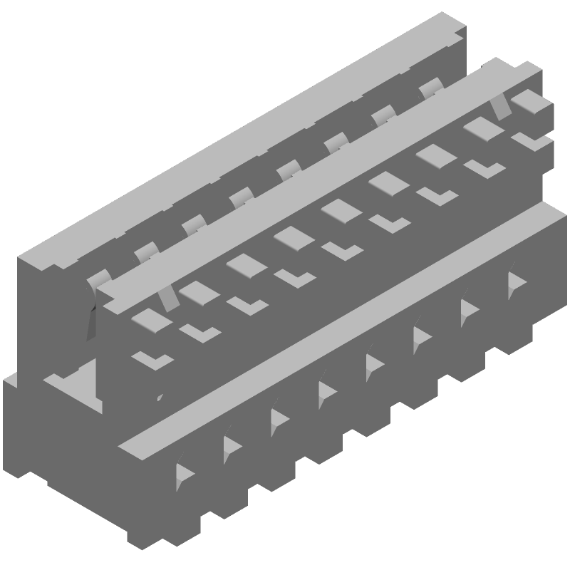 8 Pos 2.5mm IDC RA Card Edge Connector, Female Socket, 2A